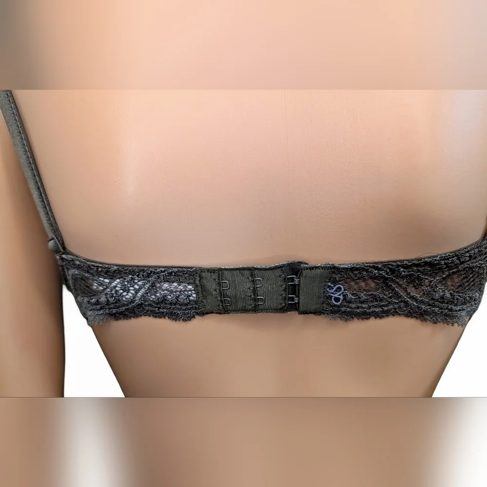 NWOT Simone Perele 12E330 Eden Lace Demi Cup Bra Army Green 34B - Picture 7 of 7